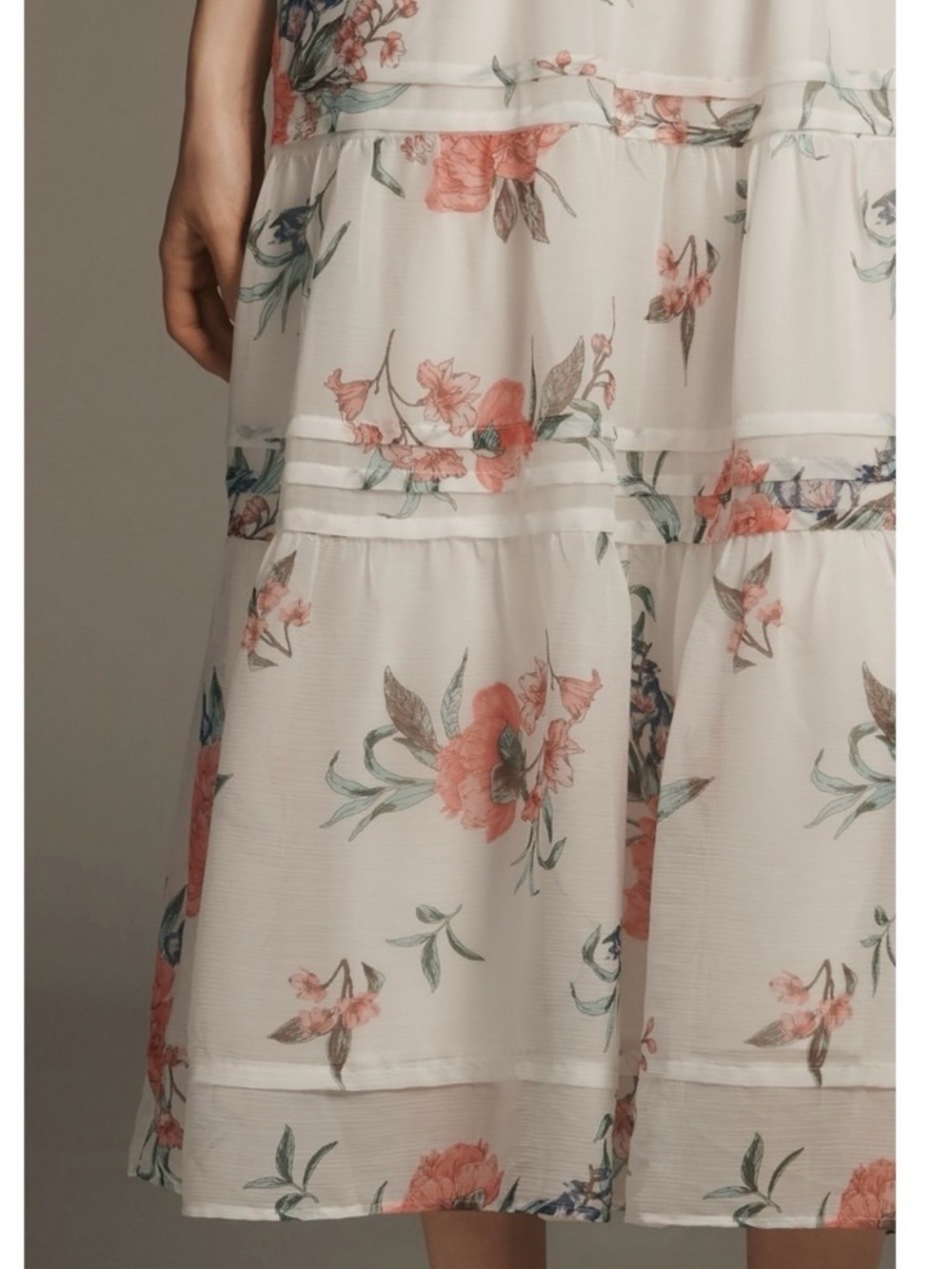Anthropologie The Somerset Strapless Maxi Dress Ivory Floral Size Small NWT - Picture 6 of 15